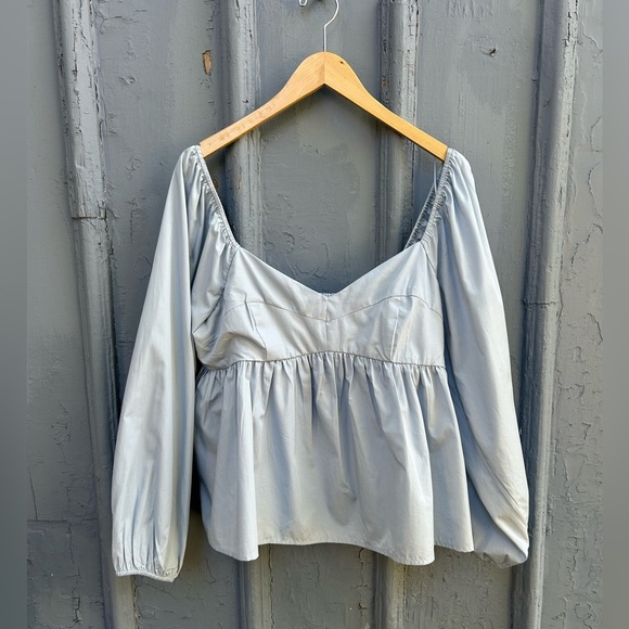 Banana Republic Poplin Babydoll Blouse, Large - Picture 2 of 7